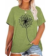 HDLTE Women Plus Size T Shirts Short Sleeve Casual Graphic Tee Tops