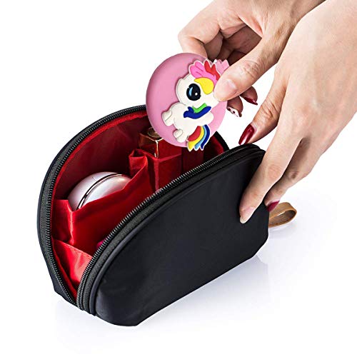 Folding Hair Brush, Unicorn Vanity Mirror With Rainbow Bristle Hairbrush Portable For Kids Girls Travel School Use, Small Compact Mirror #TOP2