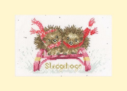 Bothy Threads Counted Cross Stitch Kit Christmas Card - Sledgehogs image 4