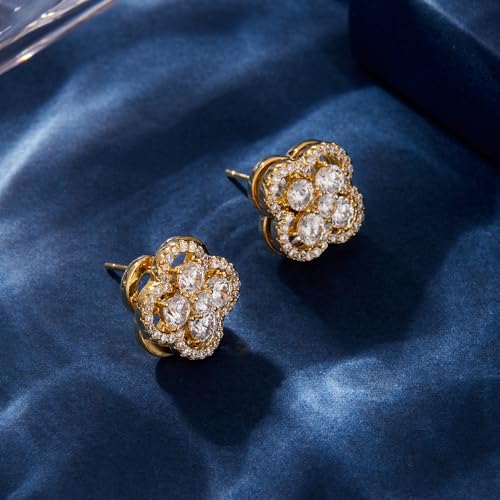 Boucles d'oreilles quatre feuilles argent sterling anti-allergie - 3