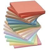 HQCME 16 Pack Sticky Notes 3x3 in Post, Vintage Colors Sticky Note Pads, Recyclable, Sticky Notes Bulk Easy to Post for Home, Office, Notebook