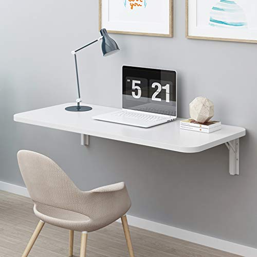 KDDEON Mesa de Madera Plegable de Pared,Escritorio Flotantes,Complemento Oficina en Hogar/Lavandería/Cocina/Mesa de Ordenador/Banco de Trabajo,con Accesorios (120x30cm/47x12in)