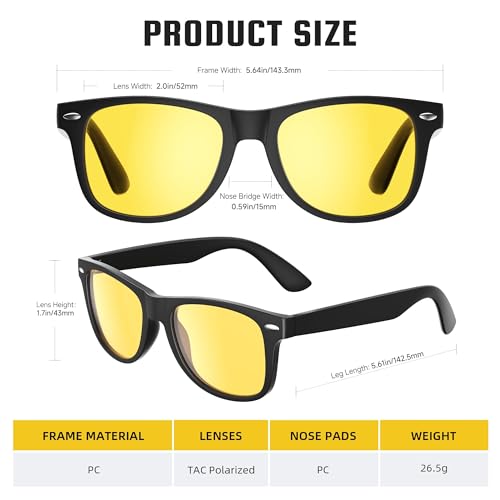 Image of FEIDUSUN Night Driving Glasses for Men Women-Anti Glare Polarized Night Vision Glasses with HD Yellow Lens