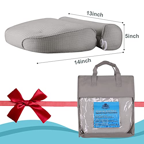 Idle Hippo Ergonomic bath headrest pillow with 6 Large Suction Cups Organic Tencel Luxury Spa Pillow Upgraded Technology Head, Neck, Back and Shoulder Support - Fits All Bathtub and Home Spa - Grey - Image 4