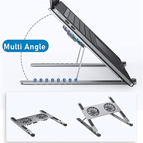 Base ajustable para laptop de aluminio con ventilador miniatura 4