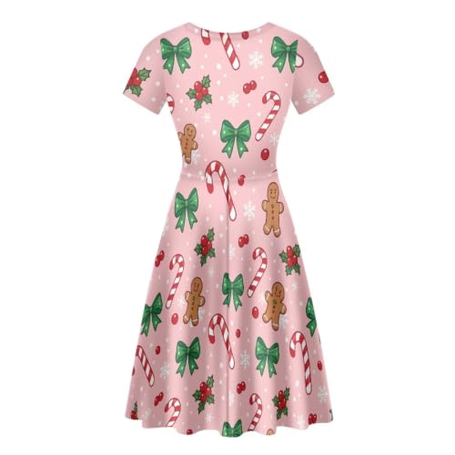 Image of POLERO Sunflower Dress for Women Floral Summer Dresses Short Sleeve Casual Sundresses Midi Dresses