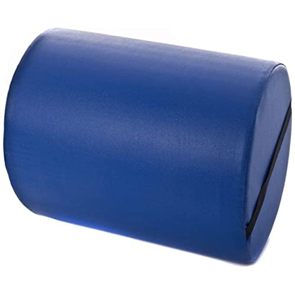 QUIRUMED Cuscino a rullo QUIRUMED, 30 x 20 cm, colore blu, similpelle, imbottitura in schiuma, per yoga, fitness, massaggio