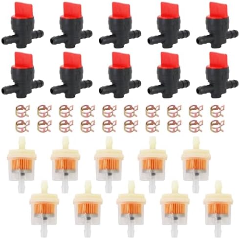 Keenso Kraftstofffilter Kit Universal - 6mm Filter + 1m Benzinschlauch + Klemmen Für Motorrad & Roller