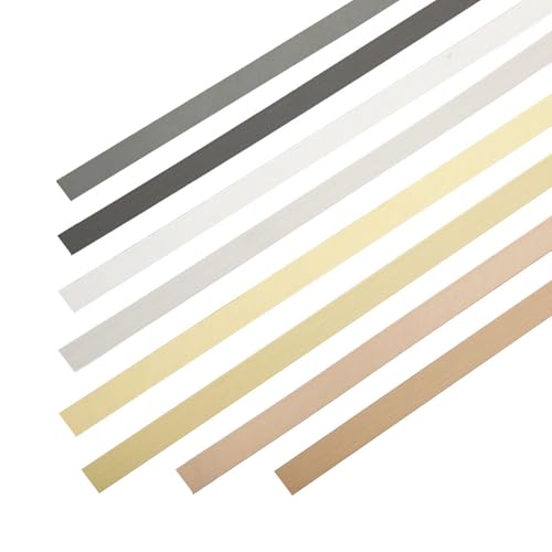 Borde de Espejo Negro, Moldura de Metal Cepillado Impermeable, Autoadhesiva, Kit de Moldura de Acero Inoxidable para Decoración de Baño, Pared Y Chimenea (10 mm X 8 M)