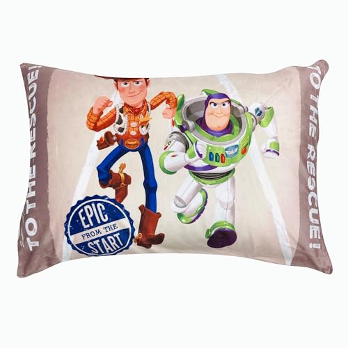 MORIPiLO ディズニー 枕カバー (トイストーリー 親子で使えるピローケース) ブラウン 43x63cm グッズ ぬいぐるみ カバー 大人 可愛い 柔らかめ ファスナー式 Disney キャラクター まくらのモリシタ