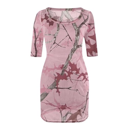 Robe d'été transparente camouflage rose : cache-maillot chic M - 5