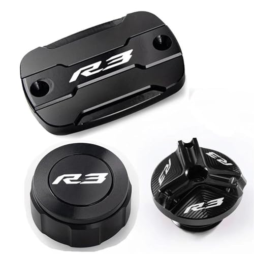 Tapa de líquido de freno de alta resistencia negra para depósitos de motocicleta YZF R3