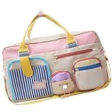 Reisetasche, wasserdicht, Wochenendtasche, Handgepäcktasche für Damen und Mädchen, Sport, Fitnessstudio, Übernachtung, Schultertasche, gestreift