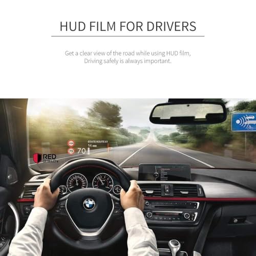 RED SHIELD Universal Head Up Display HUD Reflective Windshield Film 7.5\" for All Car Makes and Models. Premium Quality High Definition HD Clarity. Compatible with All HUD Units and Smartphones. 2 PK - Thumbnail 3