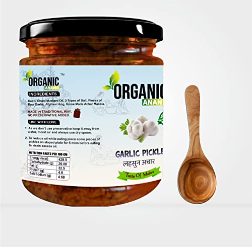 Image of Organic Anand Homemade Garlic Pickle 500gm Lahsoon /Lassan /Lahsun Ka Achaar, Flavourful, Delicious, Traditional Taste (Pack of 1)