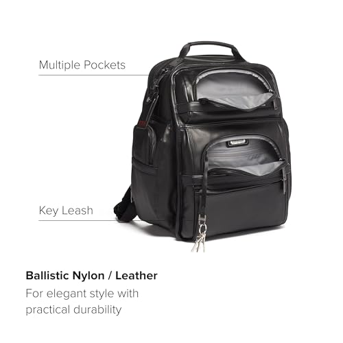 Image of TUMI - Alpha 3 Leather Brief Pack - 15 Inch Computer Backpack for Men and Women - Black