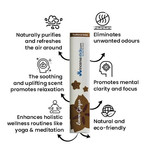 Incensesticks Lemon Ginger Incense 4.5 Inch 10 Sticks- 5 Packs-Traditional Mini Incense thumb #2