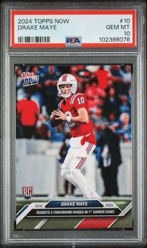 Graded 2024 Topps Now Drake Maye #10 Rookie RC Football Card PSA ...