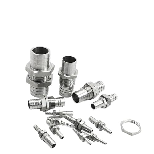 Accesorios de tubería de acero inoxidable 304 para mangueras de agua con unión pasamuros 14mm 2