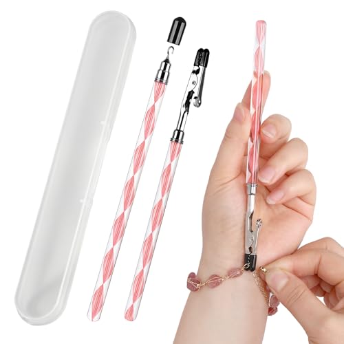 TBOACTP 2Pcs Pink Bracelet Helper with Box Fastener for Bracelet Necklace
