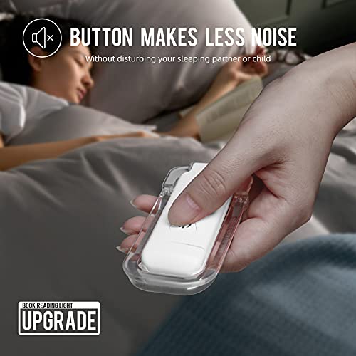 Image of EGWASER Book Light for Reading in Bed, USB Rechargeable Clip on Book Lights, 3 Brightness Adjustable Dimmable Bookmark Light for Eye-Protection, Reading Lamp for Bookworms, Travel (2-Pack White)
