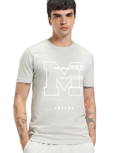 T-shirt homme Bewakoof coupe droite avec motif graphique lettre moderne