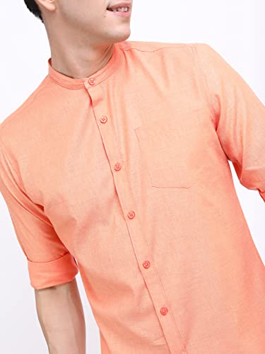 Image of KETCH Men Cotton Slim Fit Solid Full Sleeve Shirt