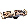 Bestron elektrische grillplaat, plancha met antiaanbaklaag, 2000W, teppanyaki grill in aziatisch design, zwart