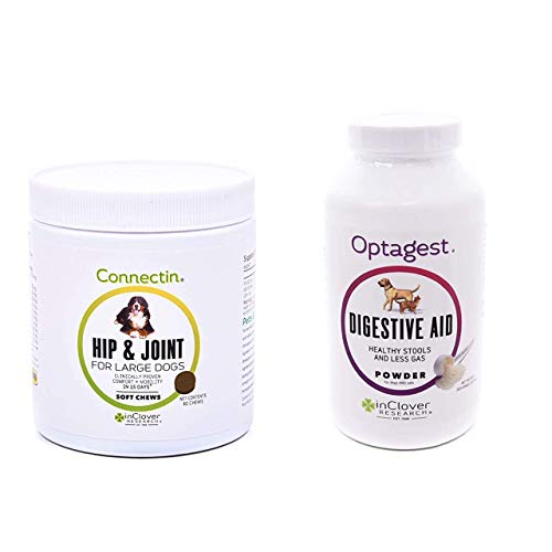 In Clover Connectin Hip And Joint Tablet Supplement For Large Dogs & Optagest Daily Digestive Immune Support For Dogs And Cats (10.5 Oz) #TOP8