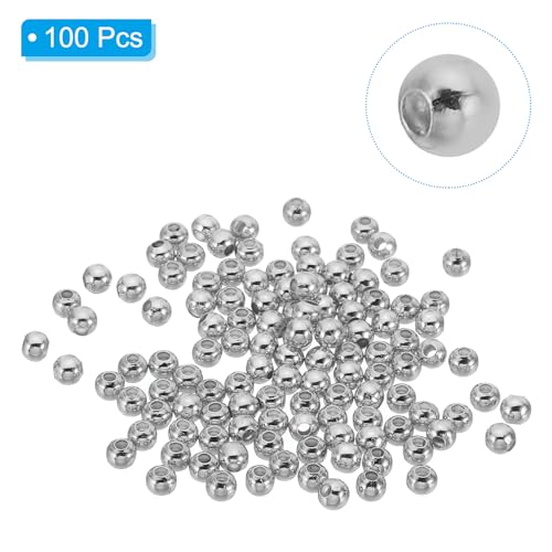 PATIKIL 4mm Gold Filled Spacer Beads for Jewelry Making 100 Pack Metal Round Beads Brass Beads for Bracelets Earring Necklace DIY Craft Silver Gray - Image 3