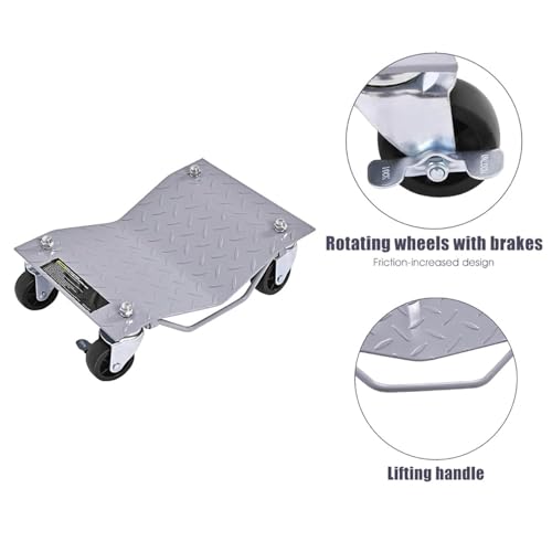 Carretilla de rueda de coche resistente con ruedas giratorias para mover coches, camiones, remolques, motocicletas y barcos