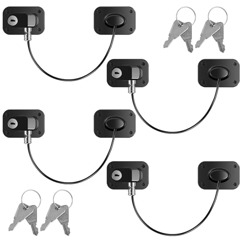 4Pcs Freezer Lock Child Proof Refrigerator Lock Key Self