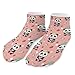 4TH N Casual Fashion Athletic Ankle Socks, Lightweight Comfy Elastic Sock Cute Pink Strawberry Panda for Women and Men Jogging, Training, Walking Wear