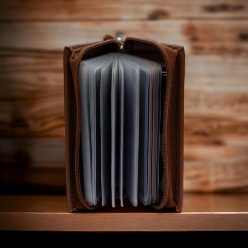 Leatherboss Business Card and Picture Holder with All Around Zipper, Chocolate4