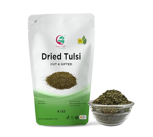 Dried Tulsi | Holy Basil Leaf Tea 4 oz | Relaxing and Calming Tea | 100% Natural | by Yogis Gift