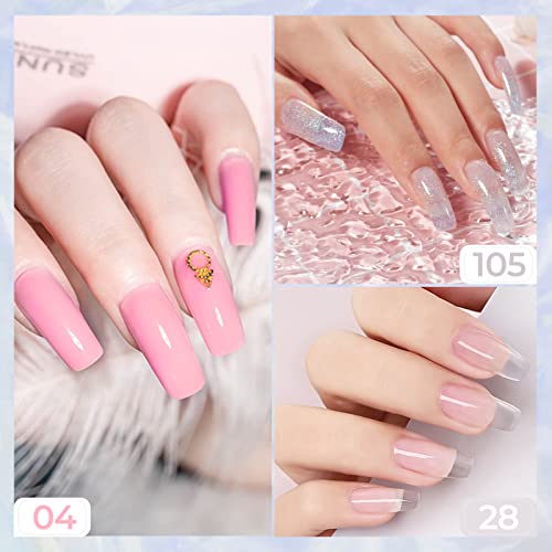 Mobray 8 Colori Poly Unghie Gel Kit, Azzurro Viola...