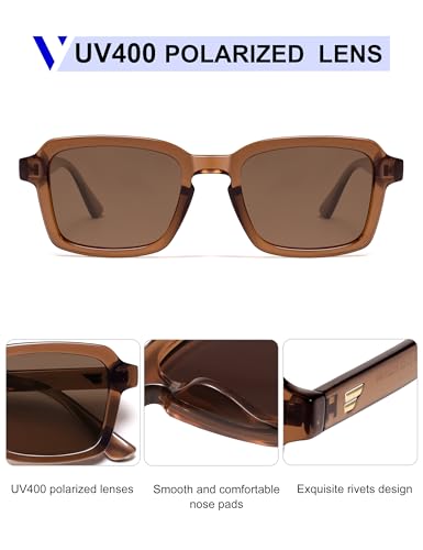 Image of VANLINKER Polarized Trendy Square Sunglasses for Women Men 2026 Retro Chic Cute Shades VL9849