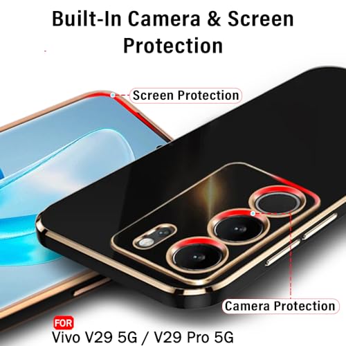 Image of TheGiftKart TPU Luxurious Chrome-Plated Back Cover Case Compatible with Vivo V29 / V29 Pro 5G|Raised Lips for Camera and Screen Protection|Shockproof Design|Stylish Cover for Vivo V29