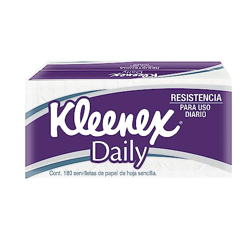 Kleenex Daily Servilleta, Paquete con 180 piezas de hoja sencilla