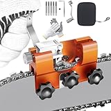 RUIDELI Chainsaw Chain Sharpening Jig Hand Saw Sharpening Tool Portable Hand Crank Chainsaw Sharpener Set with 5PCS Sharpening Stones Suitable for 8' to 22' Chainsaw Blades