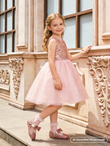 Image of PHIRAMIN Toddler Flower Girl Dress Shoes - Little Girl Mary Janes Flats Wedding