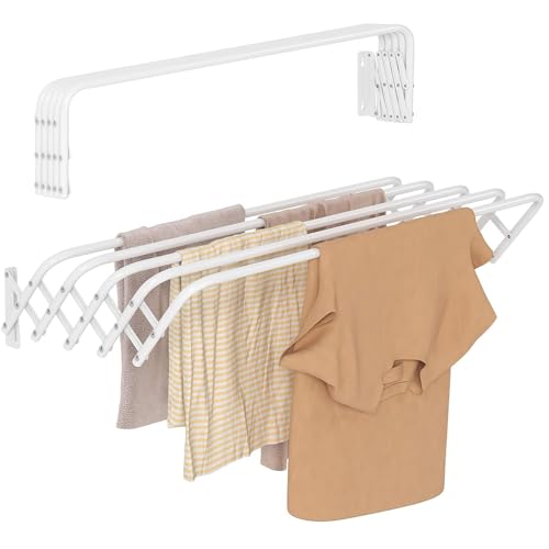Top Home Solutions Indoor Outdoor Folding Wall Mounted Extendible Dryer Rack Dryer Clothes Horse Airer New