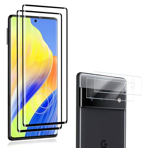 Carantee für Panzerglas für Google Pixel 6 Pro Schutzfolie 2+2 Stück 9H Härte HD Klar Kameraschutz + Displayschutz Fingerabdruck-ID Kratzfest Anti-Staub Blasenfrei für Alltag Tasche