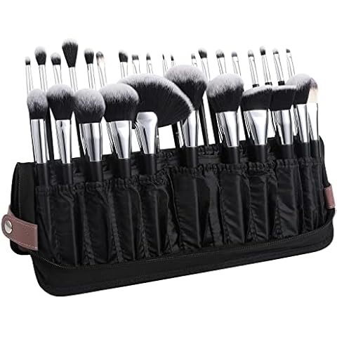 DUcare Makeup Brushes Organiser Bag Portable Cosmetic Case for Travel, Brown, 1 Piece Cover