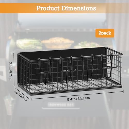 Image of 2 Pack of Magnetic Storage Bin for Traeger Grills, Suit for Traeger Ironwood 885, Pro Series 34, Pro Series 22, Pro D2 575, Pro 780, Ironwood 650, Z-Grills, Pit boss