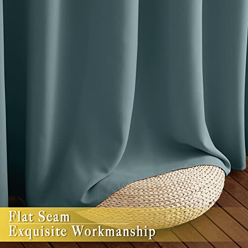 NICETOWN Greyish Blue Sliding Door Curtain for Bedroom, Blackout Patio Door Curtain Room Divider Privacy Thermal Grommet Window Treatment for Living Room, 1 Panel, W80 x L90