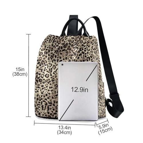 Image of ALAZA Leopard Print Cheetah Animal Backpack Purse for Women Anti Theft Fashion Back Pack Shoulder Bag