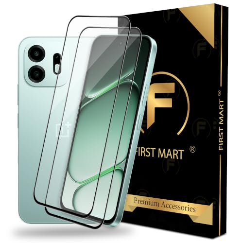 Image of FIRST MART Tempered Glass Screen Protector for OnePlus N6 - Full-Glue Screen Guard, 3D Edge to Edge, HD Clear, Bubble-Free, Case-Friendly, Black, Pack of 2