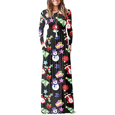 AUSELILY Women's Long Sleeve Maxi Dress with Pockets Cover