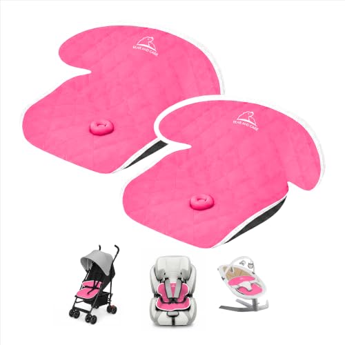 Image of Bear and Care - Potty Training Car Seat Protector - Waterproof Car Seat Liner - Piddle Pads for Stroller, Toddlers & Baby Carseat - Travel-Friendly Washable Liner Mat for Spills Leak (Pink, Pack of 2)